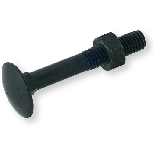 Boulon tête ronde collet carré DIN 603 7x70 zingué noir 4.6